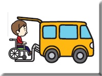福祉車両に乗り込む車椅子の男性