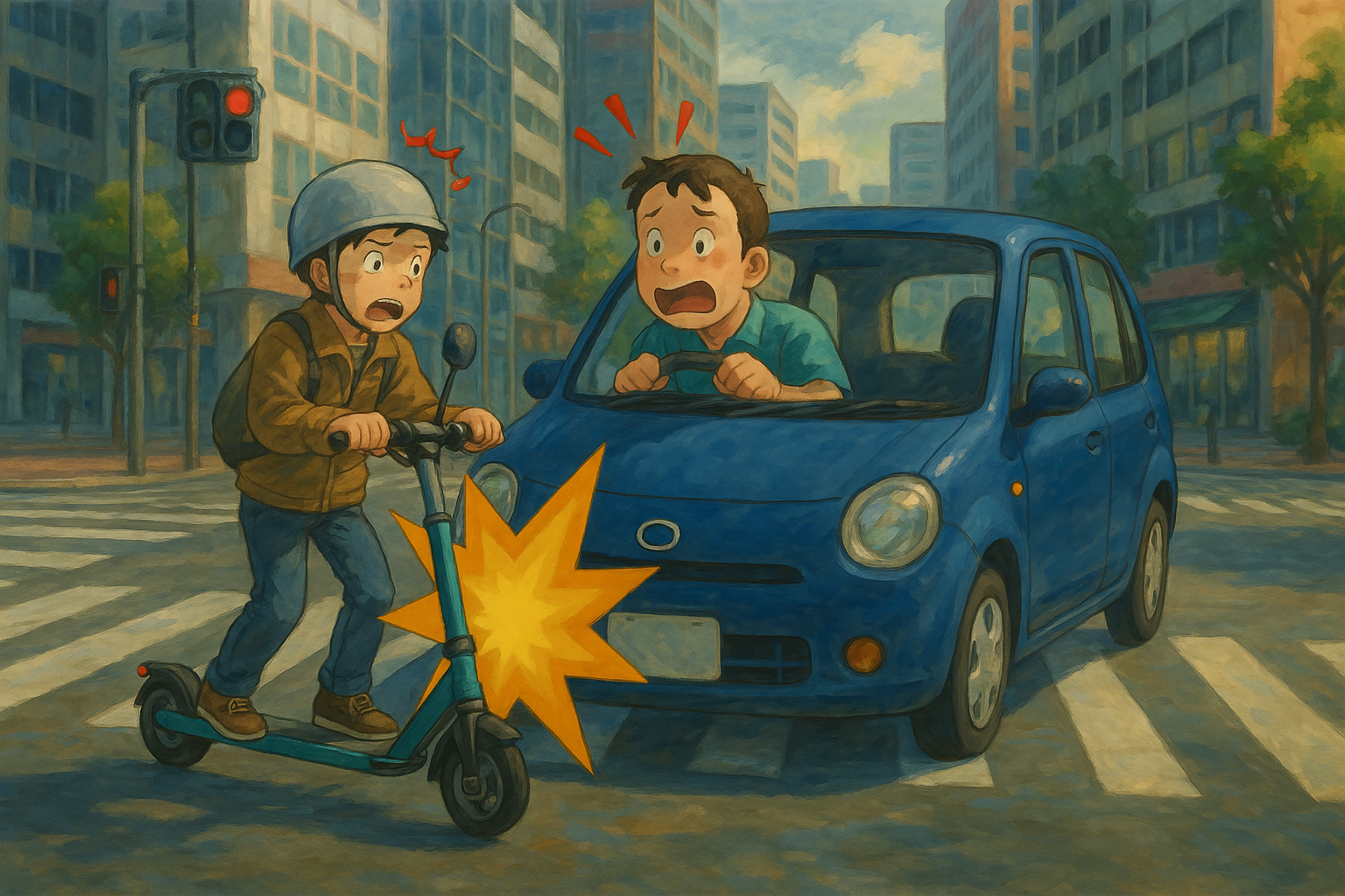 電動キックボードと自動車保険との衝突事故